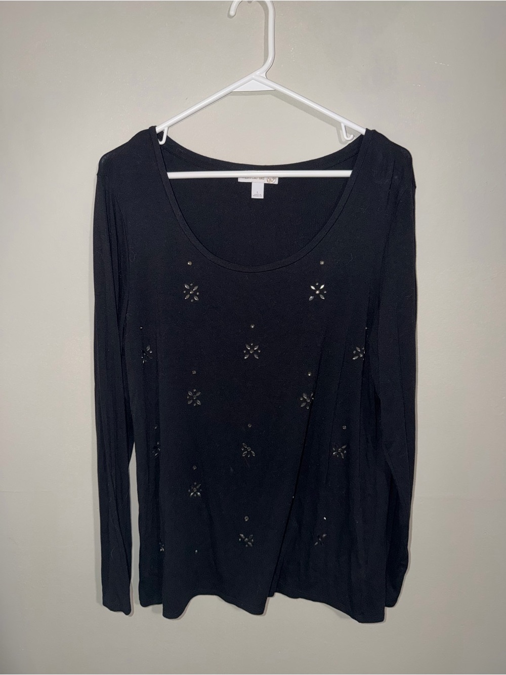 Westport 1962 Black Embellished Long Sleeve Top – Size L